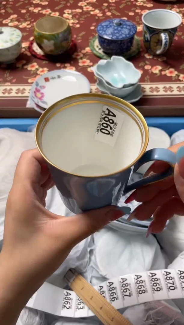 瓷片猫**草瓷器瓷器A860