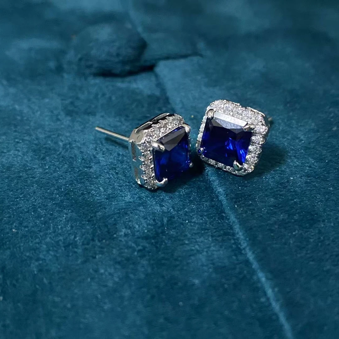 【南非库里南】NFKLN 高端奢华定制 深蓝方包耳钉 323