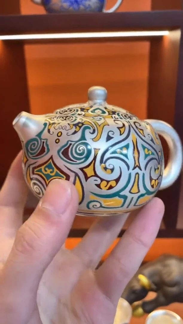 【闪购商品】瓷片@@@@@@@@@@@@饕餮金银错银壶