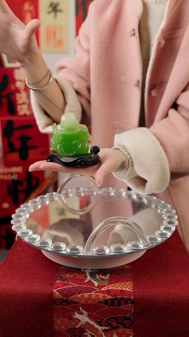 【闪购商品】琉璃玉质感绿弥勒佛摆件