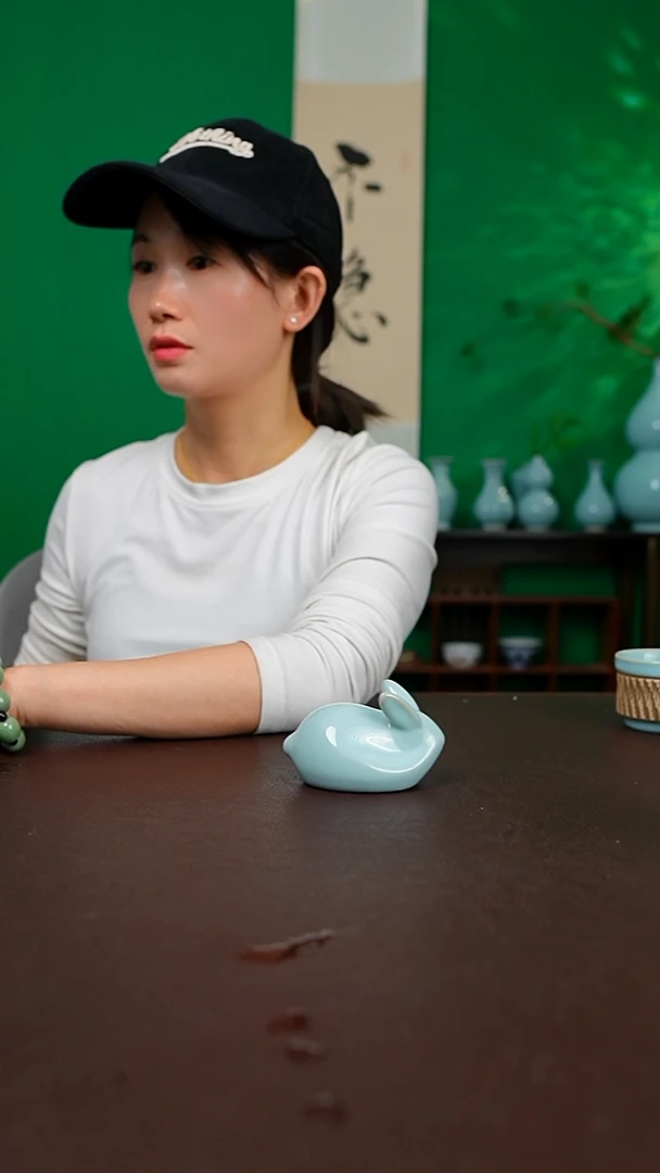 一级天青小兔子茶宠摆件