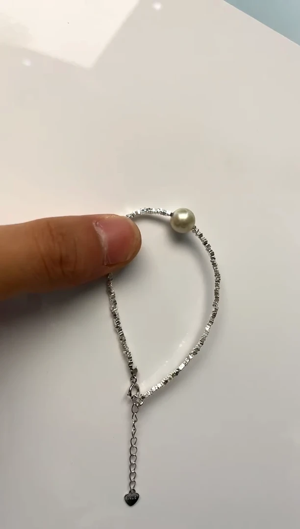 银S925镶嵌手绳海水珍珠8-9