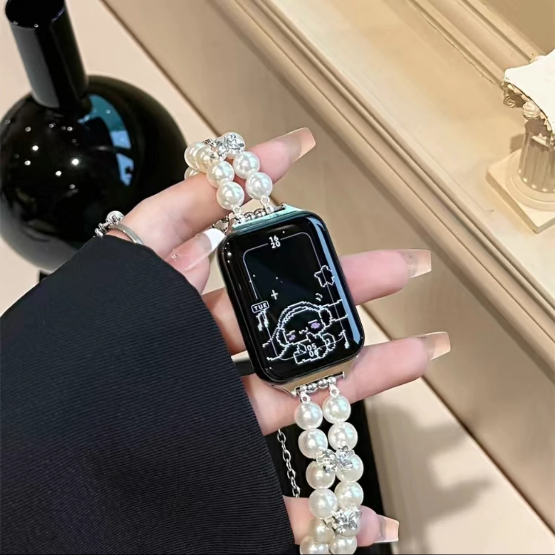 适配小米手环10替换腕带-珍珠表带