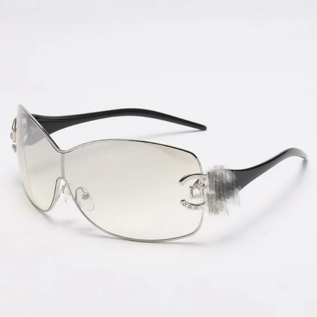 金属方框复古镶钻墨镜辣妹凹造型太阳镜