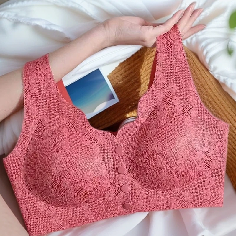 229高档舒适透气前开扣文胸美背心无钢圈聚拢文胸冰丝无痕胸罩