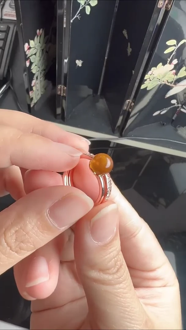琥珀未镶嵌戒指JJD0329002多样性发一