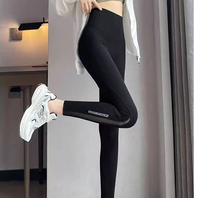 2662薄款口袋网纱收腹提臀芭比裤-z