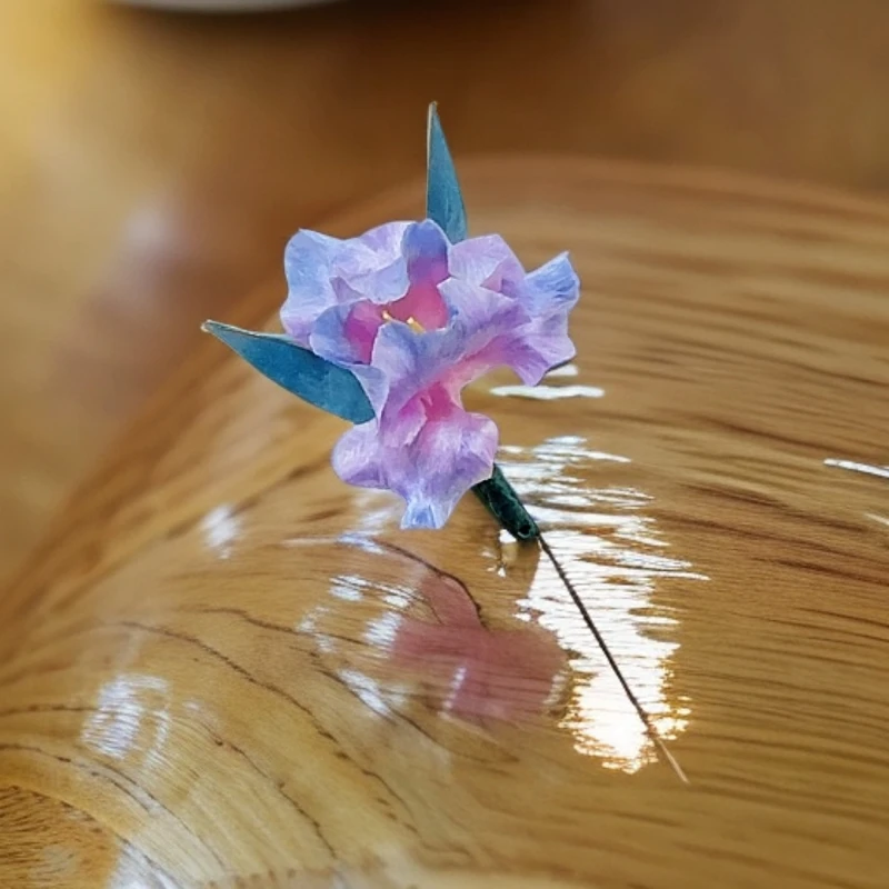 非金属布艺胸针 【鸢尾花】绒花胸针百搭手工紫色古风复古气质手作