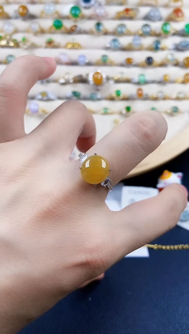 翡翠戒指银S925镶嵌54689