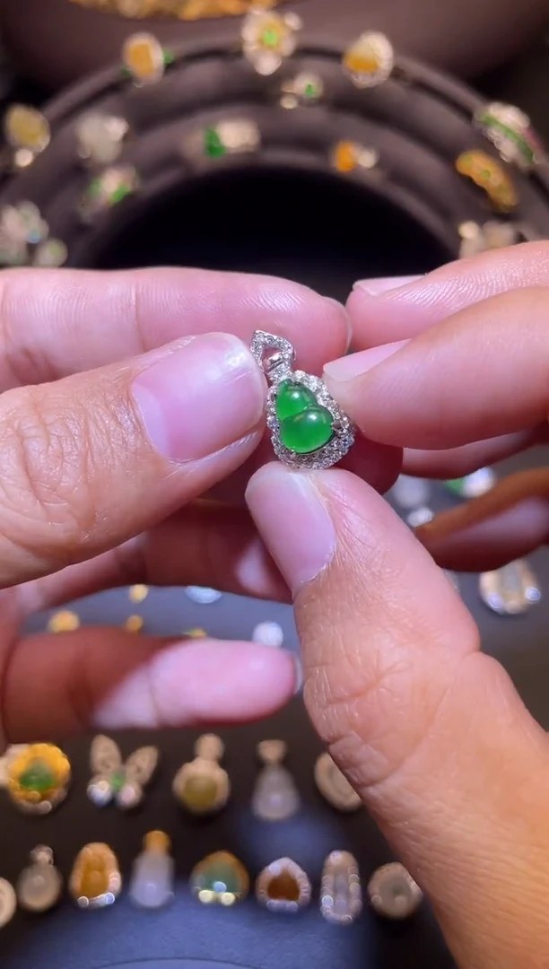 吊坠(不含链)银S925镶嵌翡翠1