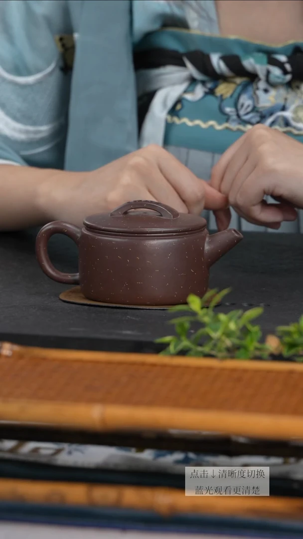 茶壶紫砂老紫泥汉瓦壶嵇芳手作