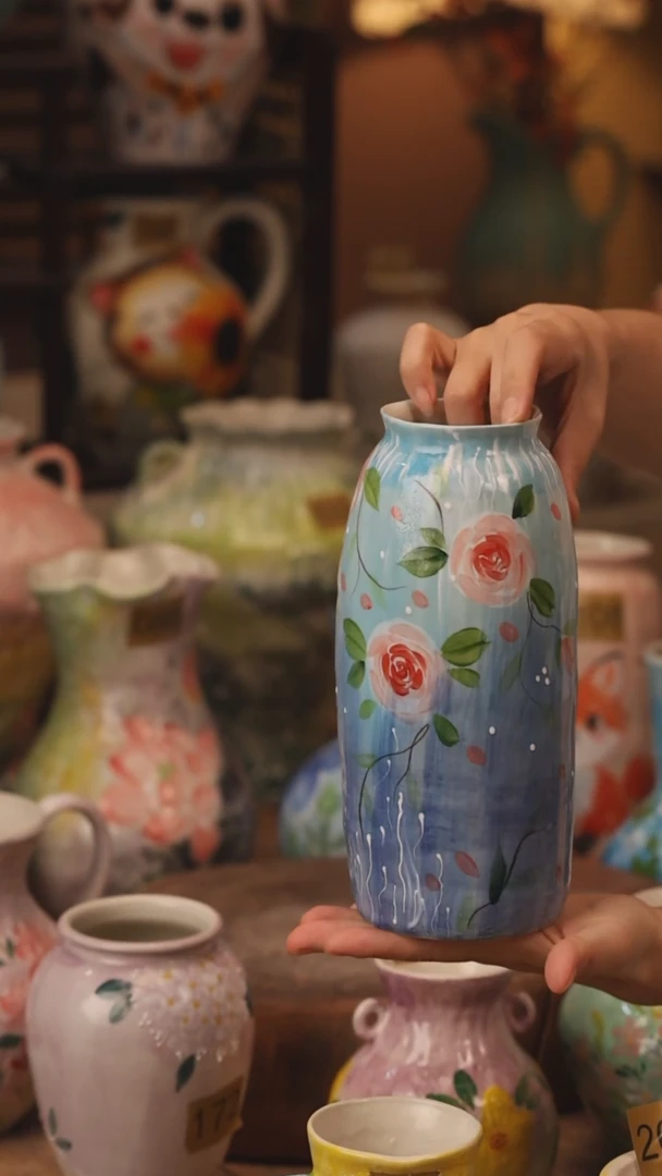 陶瓷106景德镇设计师手作花器摆件侘寂风