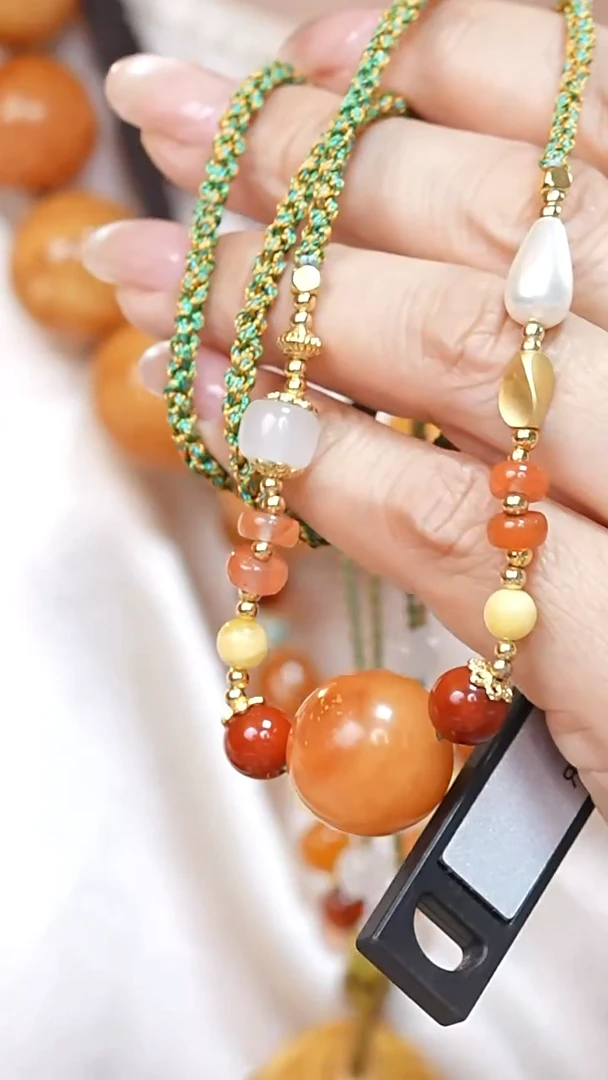 蜜蜡颈饰未镶嵌6291天然蜜蜡珠宝奇石云端妖孽石膏蜡全部保真