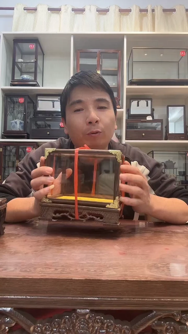 鸡翅木孤品玻璃罩494