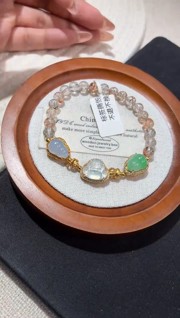 银S925镶嵌手串翡翠手串