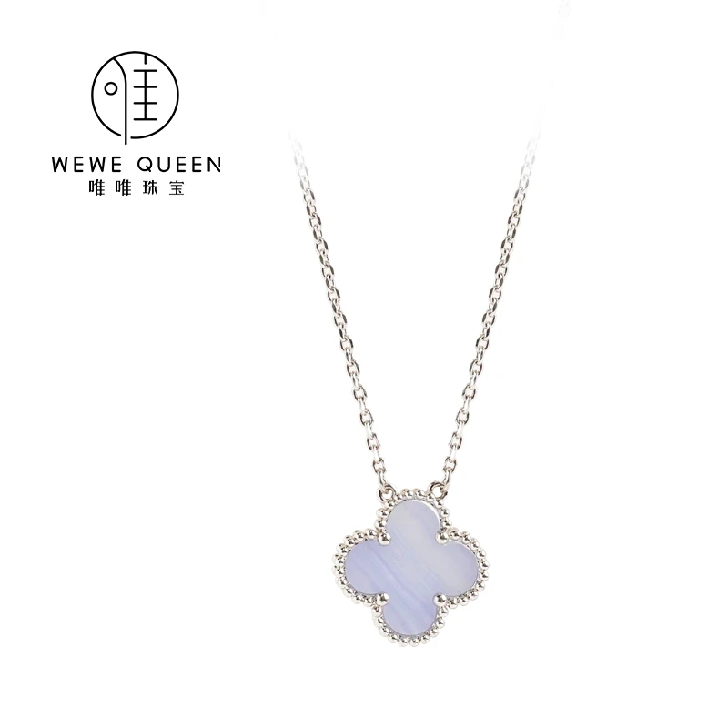 铜合金项链 WEWE/唯唯 露思同款四叶草紫色单花项链 ww25x0213