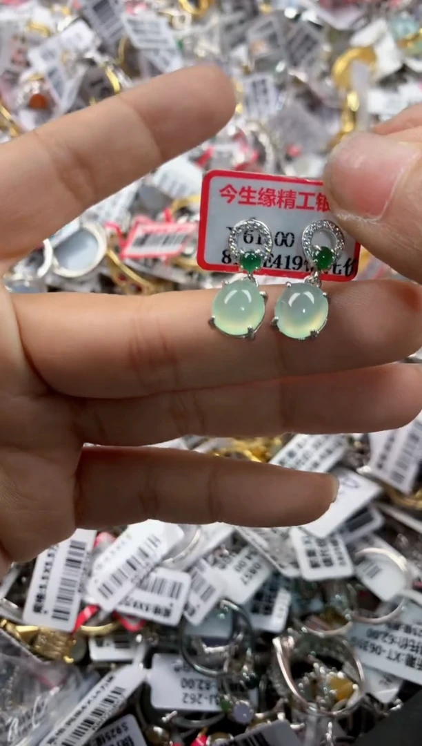 银S925镶嵌戒指翡翠15    2