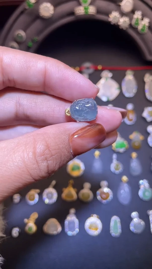 吊坠(不含链)银S925镶嵌翡翠1