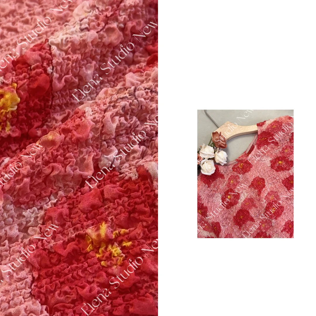 大甜甜【芍药】设计感精致小众碎花短袖百搭气质短袖宽松T恤