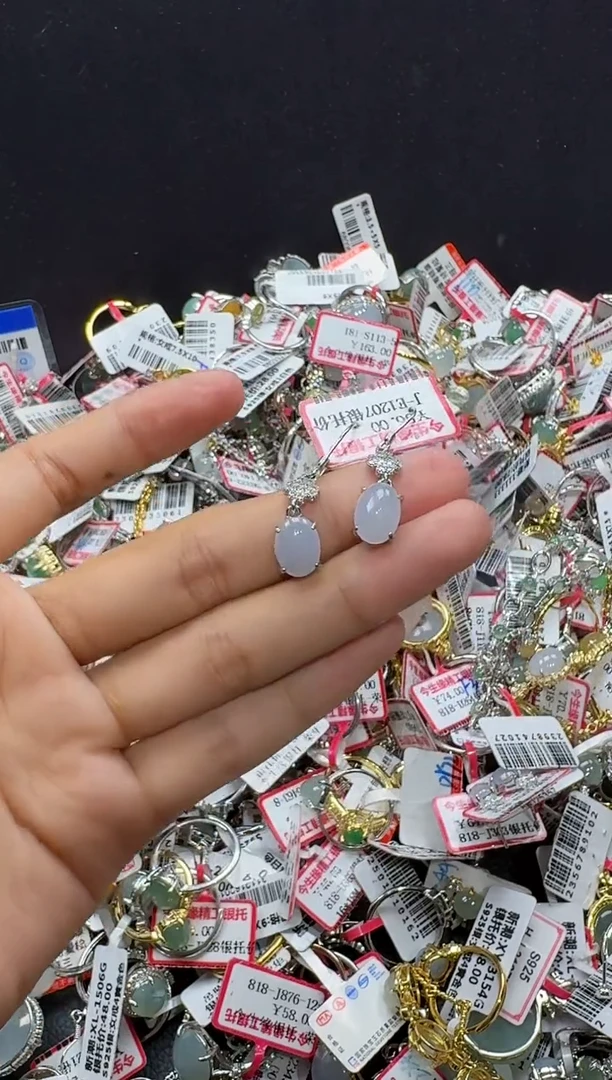 翡翠戒指银S925镶嵌戒指353