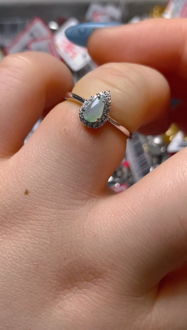 银S925镶嵌戒指翡翠百内无证书