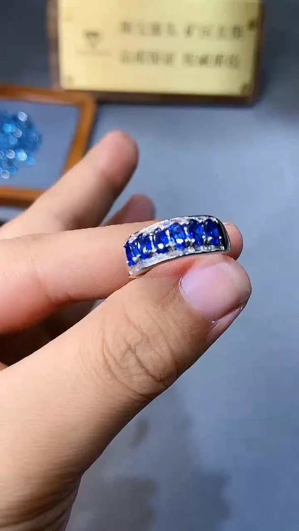 【闪购商品】蓝宝石戒指银S925镶嵌354