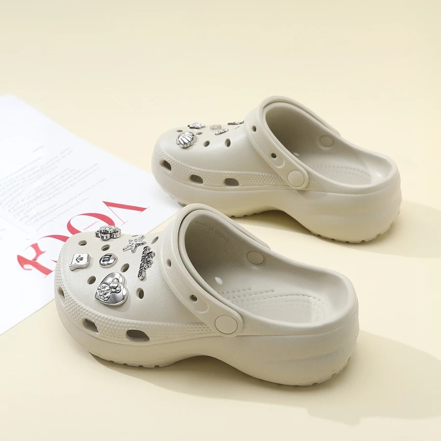 云朵洞洞鞋女夏季外穿2025新款厚底防滑时尚两穿包头拖沙滩凉拖鞋