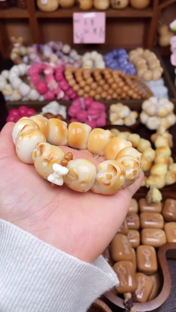 手串菩提根/象牙果QKT猫猫头+跑环单圈