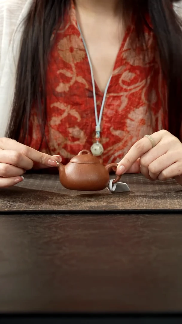 茶壶紫砂80cc桃花泥乳瓢壶