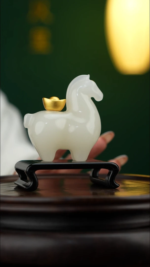 玉【马上有钱】天然玉石摆件