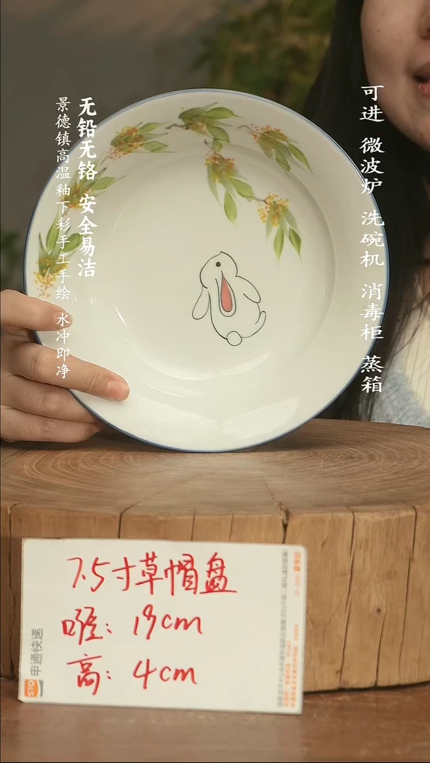 瓷景德镇高温瓷釉下彩手绘陶瓷