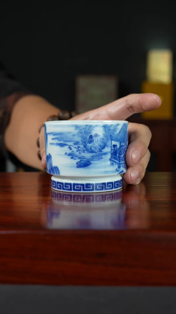 祖传窑真柴窑传承400年兰亭休憩直口杯