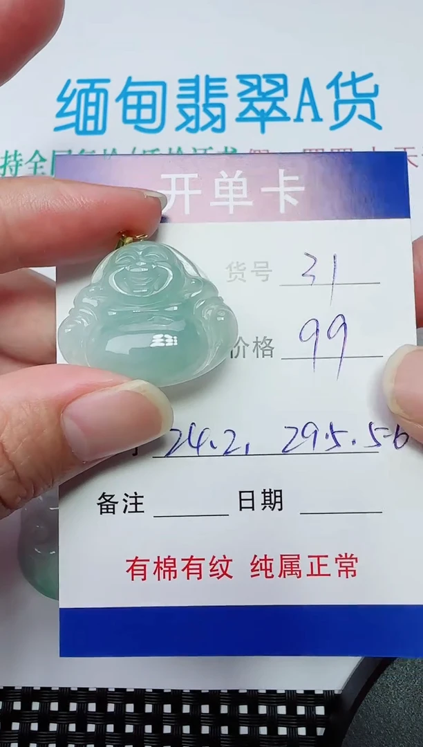 吊坠(赠链)银S925镶嵌翡翠31