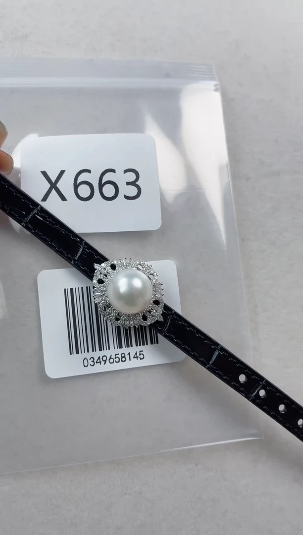 银S925镶嵌手表海水珍珠X663