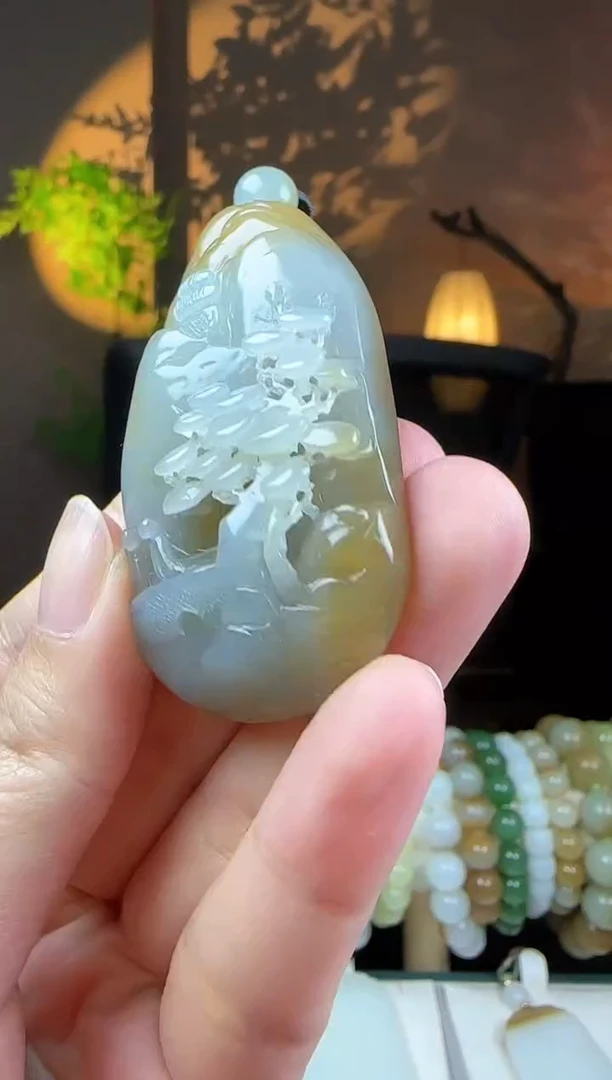 吊坠(不含链)未镶嵌和田玉JJD0104089多样性发一