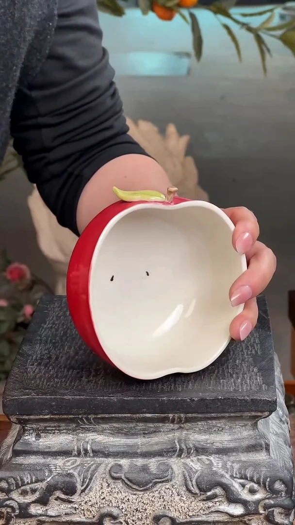 +西瓜碗手工釉下彩苹果碗