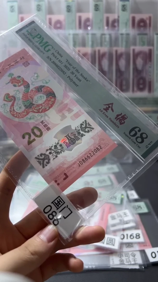 塑料纪念钞2025蛇钞全偶带标国门号