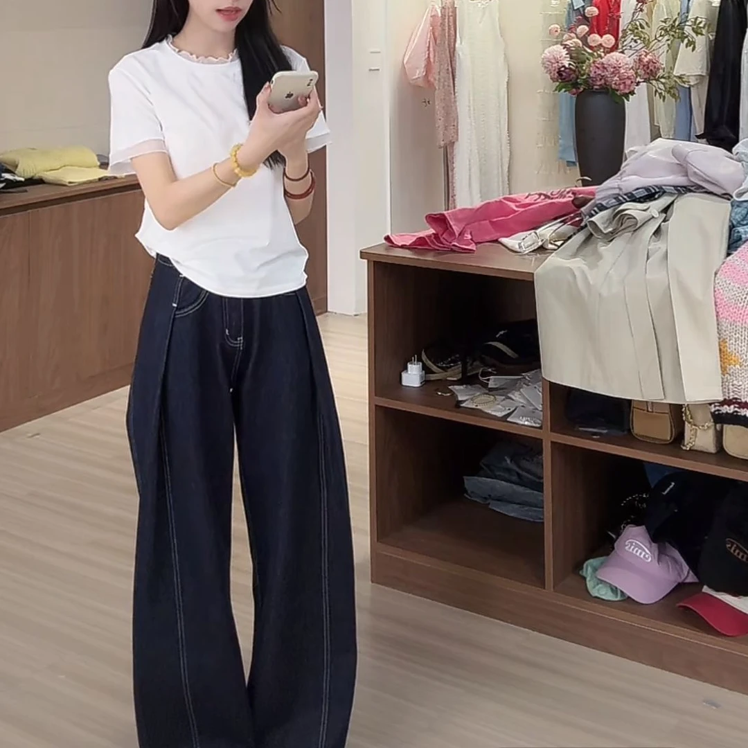 SEOUL KOREA——【必入裤】2025春夏韩国深色水洗显瘦必入裤