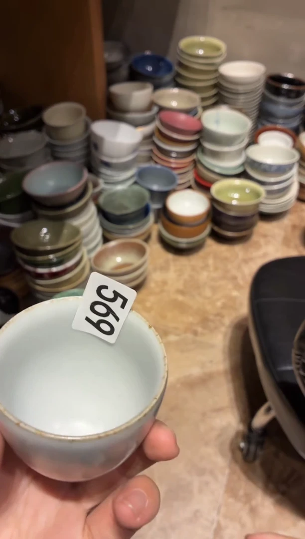 瓷片只**语569手工汝窑茶杯1个