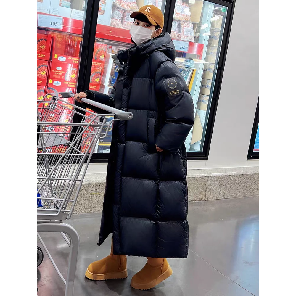 美式复古长款黑色棉服外套女冬季2025新款小众设计感立领面包服