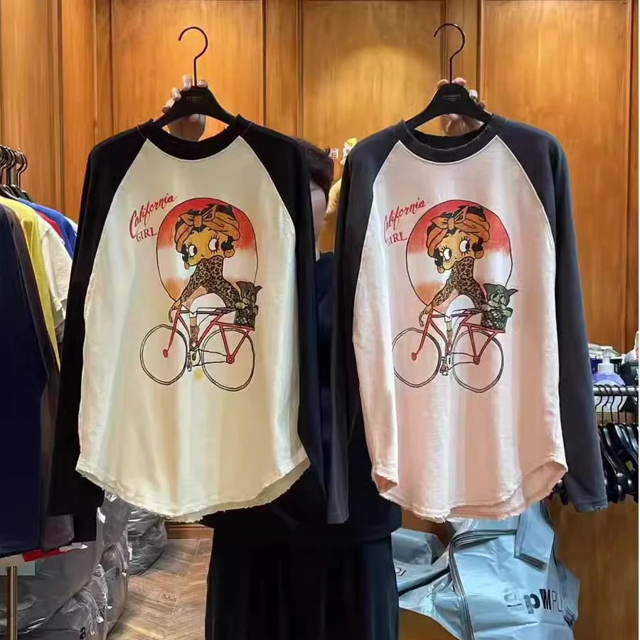 现货~Garment 2025春季新款 公鸡家拼色休闲印花长袖T恤