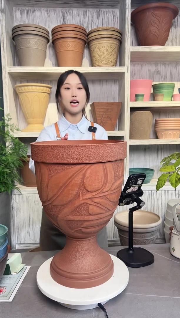 红酒杯加厚浮雕花盆