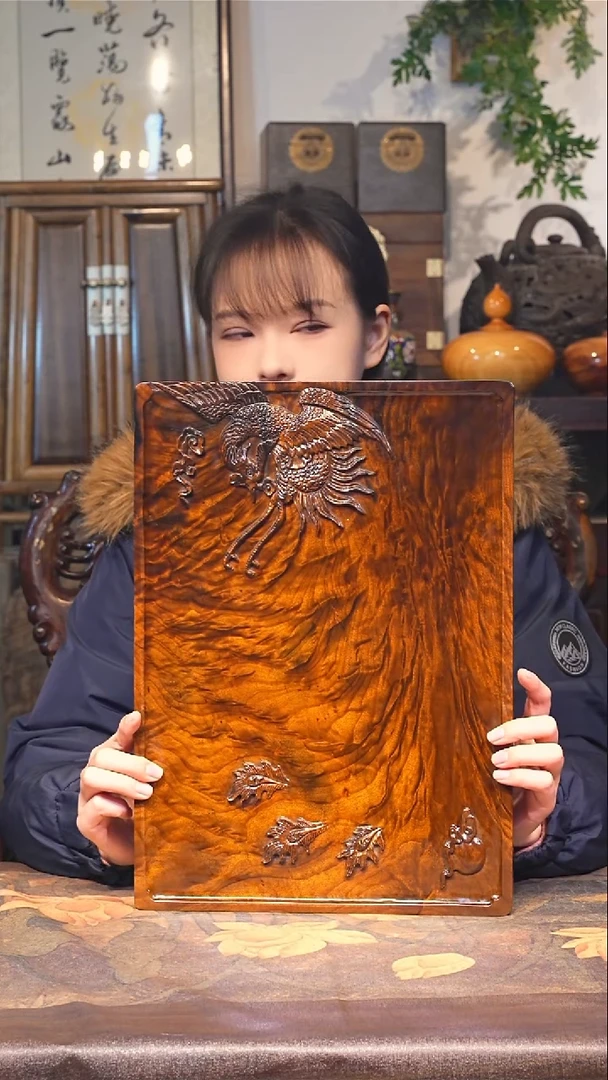 金丝楠小叶桢楠【37】纯手工精雕 整板整雕 满花干料茶盘