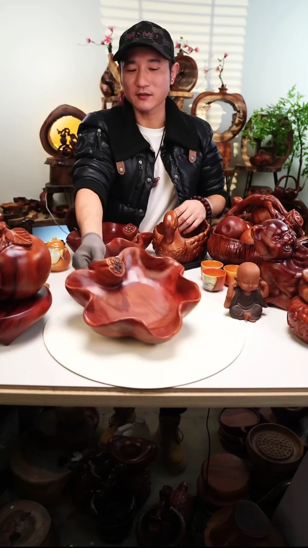 木A15香樟木摆件/莲蓬果盆