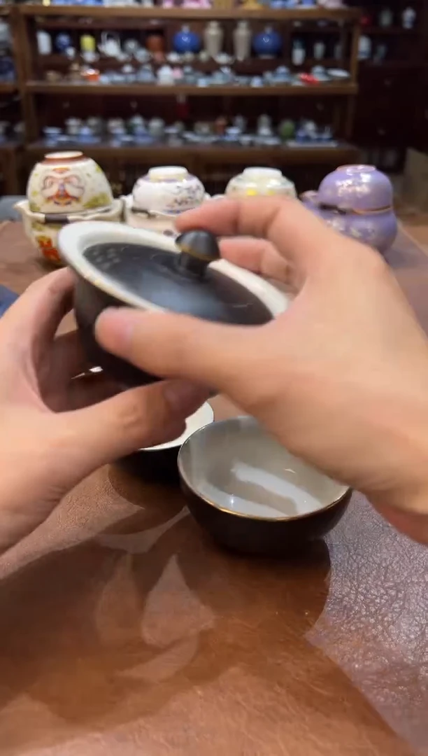 真的很便宜超好看会开片的旅行茶具