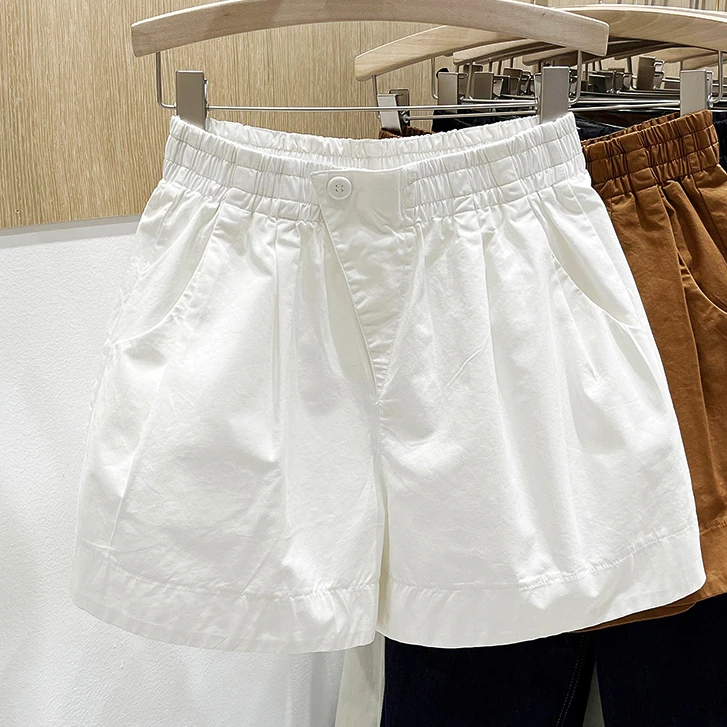 【100纯棉】短裤女2025夏季外穿宽松显瘦阔腿裤高腰a字休闲百搭热裤
