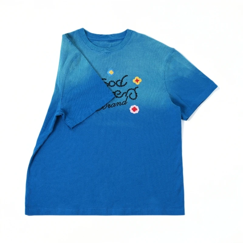 CC【蓝天】2025气质百搭休闲高街设计重工圆领短袖T恤