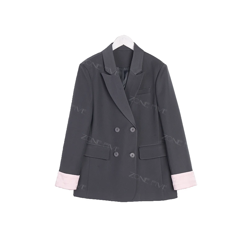 24301小西装外套女长袖2025早春三角扣燕尾西服女秋季