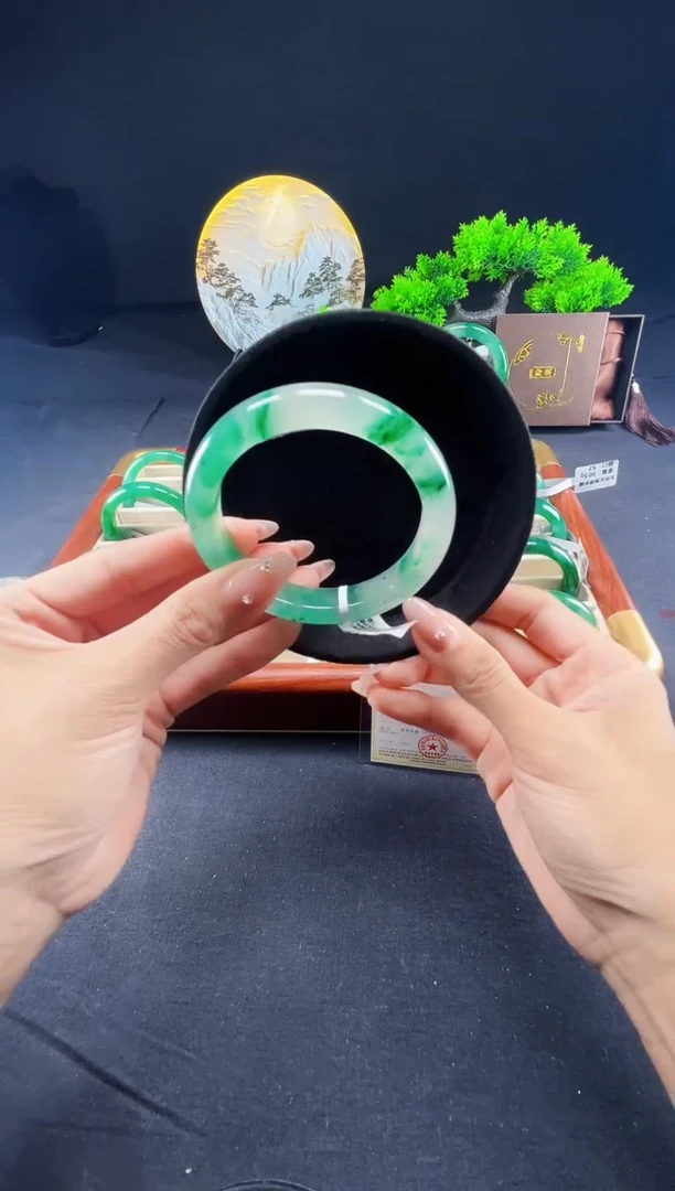 未镶嵌手镯石英质玉（非洲翠）手镯