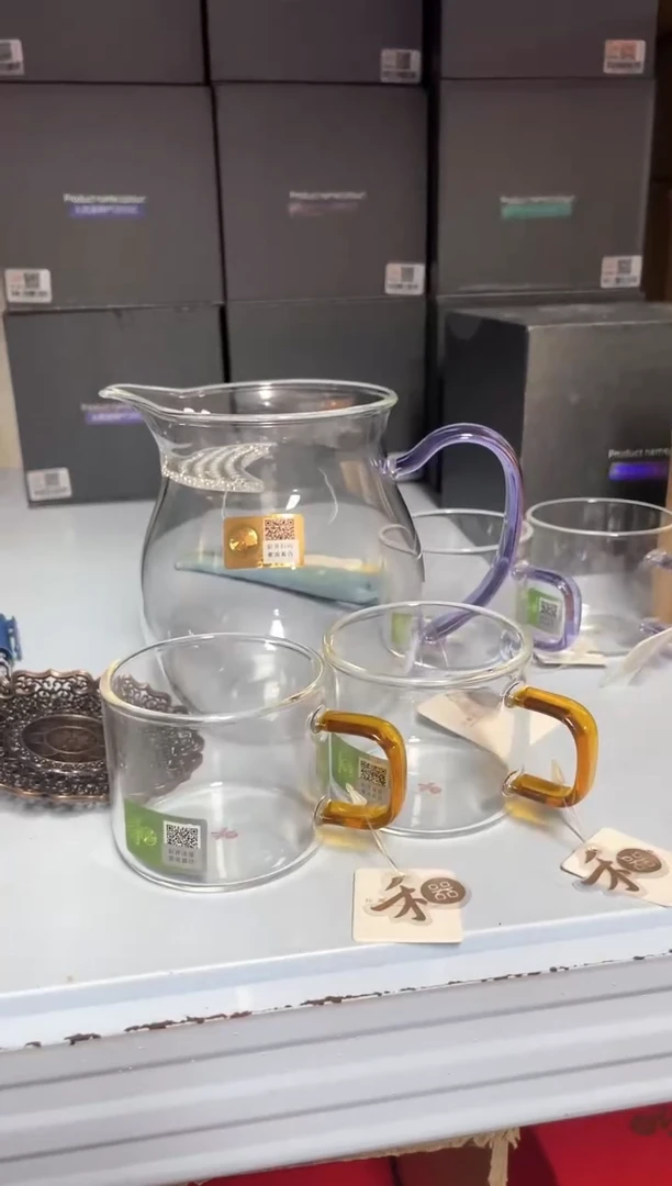 默*禾器/晶彩/观禄煮茶器/浅紫+禾器清禾杯一个装琥珀色*2